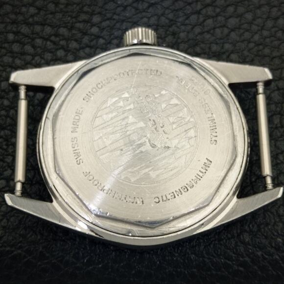 Vintage 1990 Favre Leuba Manual Mens Silver Watch W/Nato Strap - Picture 8 of 9